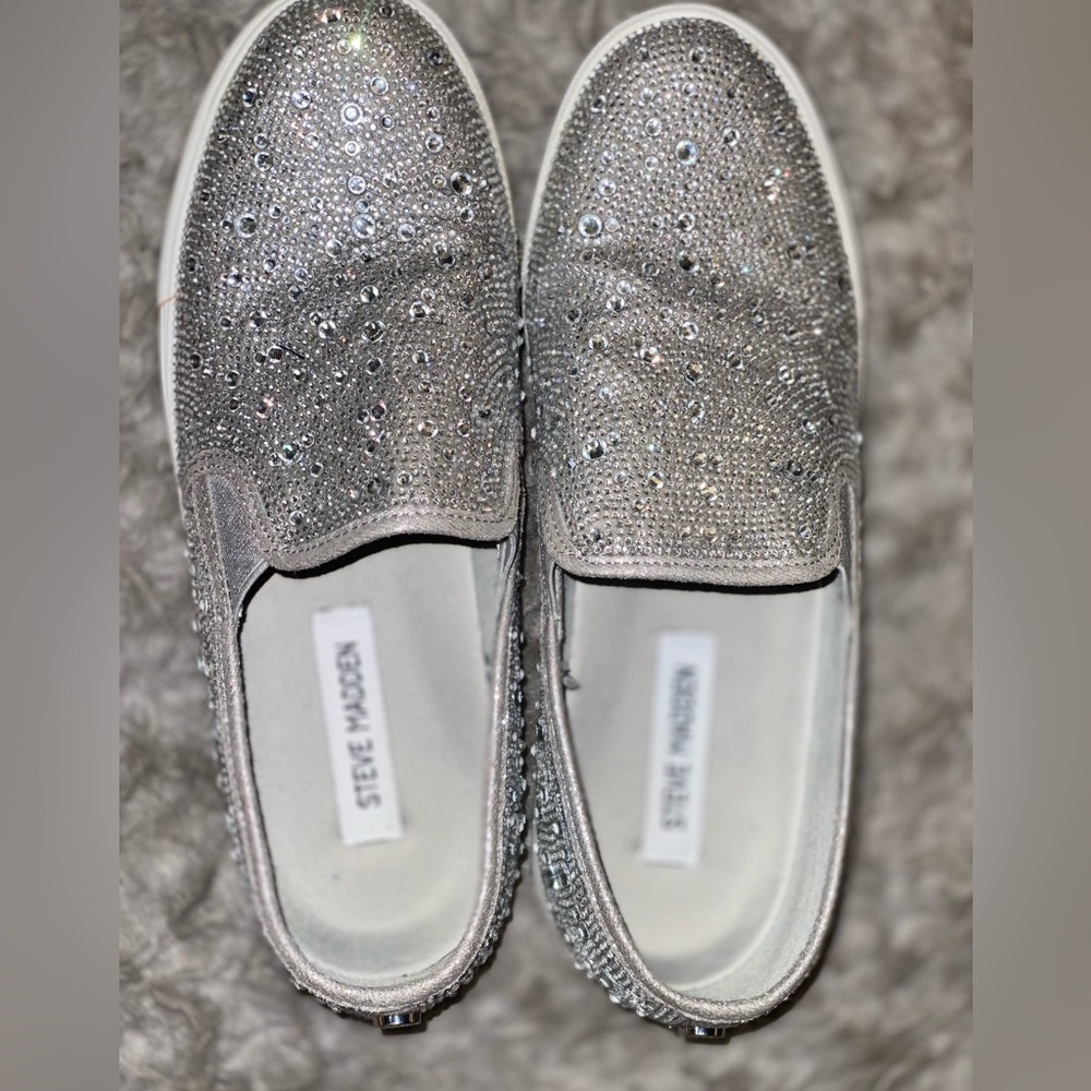 Steve Madden womens slip on sparkly shoes